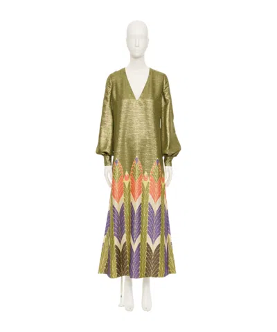 Valentino V-neck Dress In Multi