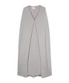 Valentino Cape-design Maxi Dress In Gray