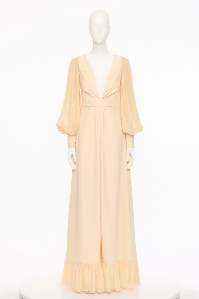 Valentino V-neck Dress In Nude