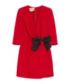 Valentino Draped Wrap Bow Mini Dress In Red