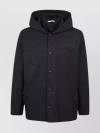 Valentino Hooded Overshirt In Tech Fabric In Black