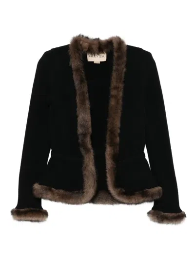 Valentino V-neck Jacket In Black