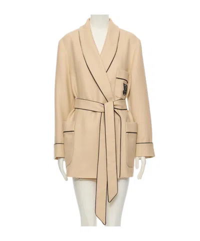 Valentino V-neck Long-sleeved Jacket In Brown