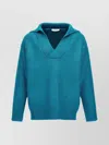Valentino Garavani Turquoise Silk Blend Sweater In Blue