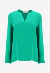 Valentino V-neck Silk Blouse