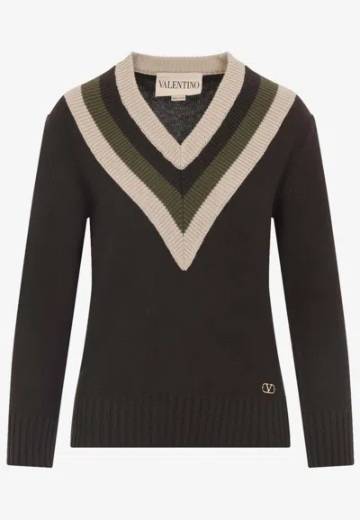 VALENTINO V-NECK SWEATER IN WOOL AND CASHMERE