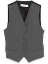 Valentino Wool Gabardine Vest In Grey