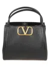 Valentino V Plaque Double Top Handle Tote In Black