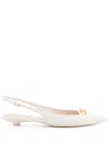 Valentino Slingback Vlogo Ballerina In White