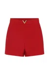 Valentino High Waisted Shorts Featuring Gold Tone Detail In Blue