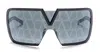Valentino Romask Monogram Pattern Black Iron Metal Sunglasses In Black
