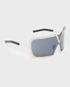 Valentino V-romask Shield Titanium & Acetate Sunglasses In Rse-blk