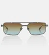 Valentino V-sei Aviator Sunglasses In Brown