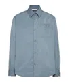 Valentino Nylon Shirt Jacket With Rubberised V Detail In Gray