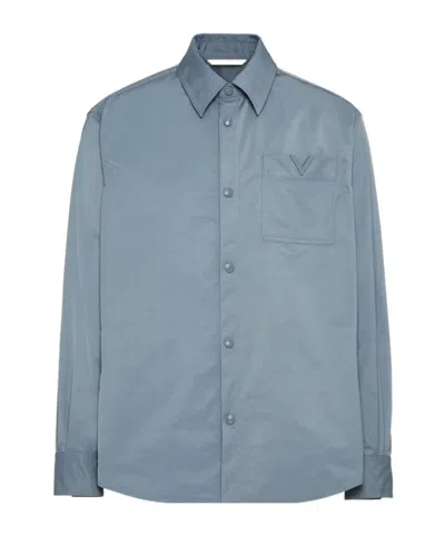 VALENTINO VALENTINO LOGO PLAQUE BUTTONED SHIRT JACKET
