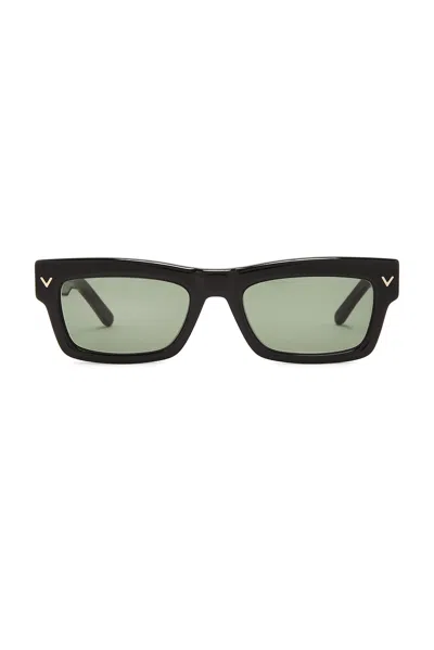 Valentino Garavani Valentino V-shape Rectangular Acetate Frame Unisex Dark Green 53