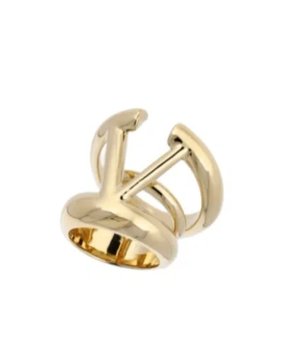 Valentino Garavani V Sign Signature Ring In Yellow