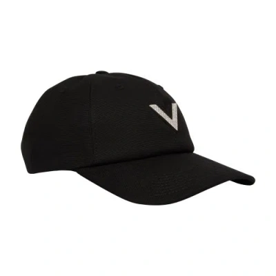 Valentino Garavani V Signature Cap In Nero_strass