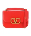 Valentino Cognac Leather Shoulder Bag In Red