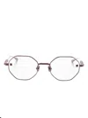 Valentino V-stud Geometric Frame Glasses In 红色