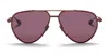 Valentino V-stud Titanium Aviator Sunglasses In Burgundy
