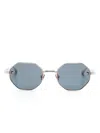 Valentino V-stud Sunglasses In Gold