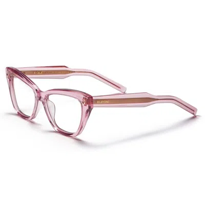 Valentino Garavani Valentino V-tale Demo Cat Eye Ladies Eyeglasses Vlx-140 C 53 In Pink