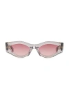 Valentino Eyewear Rectangular Frame Sunglasses In Grey & Gold
