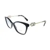 Valentino Va 3050 5001 52mm Womens Butterfly Eyeglasses 52mm In Black