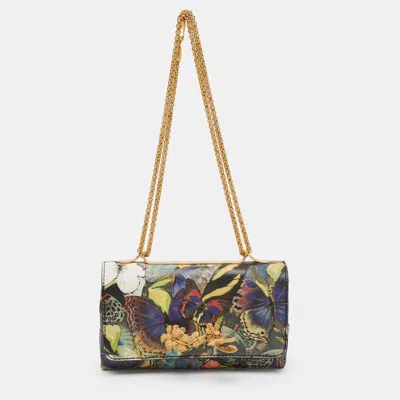 Pre-owned Valentino Garavani Va Va Voom Camubutterfly Multicolor Canvas And Leather Shoulder Bag