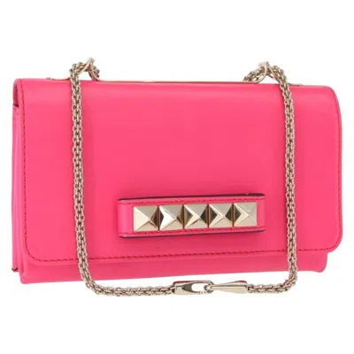 Pre-owned Valentino Garavani Va Va Voom Clutch Leather Leather Shoulder Bag Bag () In Pink