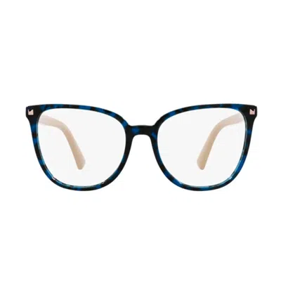 Valentino Garavani Valentino Va30595031 Acetate Frame With Clear Lenses Eyeglasses In Blue