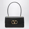 Valentino Vain Tote Bag In Shiny Calfskin With Metallic Vlogo Signature Detail