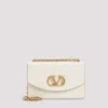 Valentino Garavani Garavani Vain Small Shoulder Bag In Shiny Calfskin Woman Ivory Uni In Ren Butter White