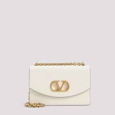 Valentino Garavani Vain Small Shoulder Bag In Shiny Calfskin Woman Butter Uni In Neutral