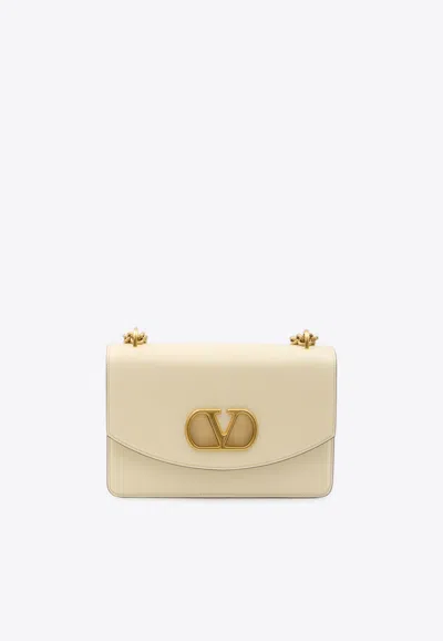 Valentino Garavani Vain Calf Leather Crossbody Bag In Yellow