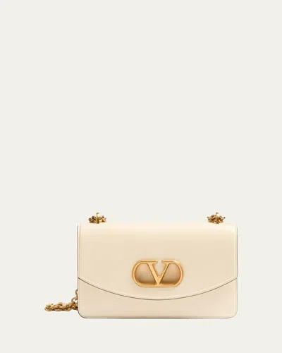 VALENTINO GARAVANI VAIN FLAP LEATHER CHAIN SHOULDER BAG