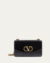 Valentino Garavani Vain Flap Leather Chain Shoulder Bag In Nero