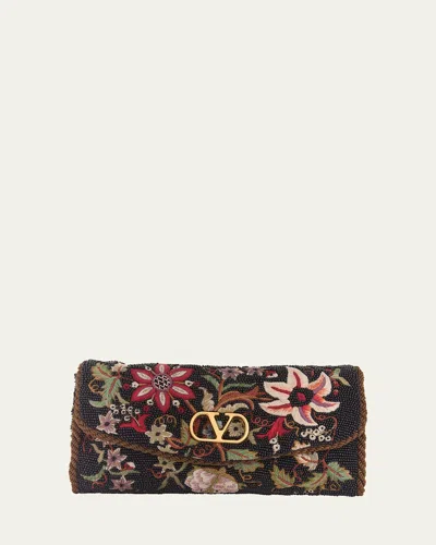 Valentino Garavani Vain Floral Beaded Shoulder Bag In Multi