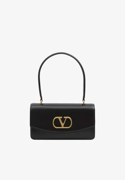 VALENTINO GARAVANI VAIN LEATHER SHOULDER BAG