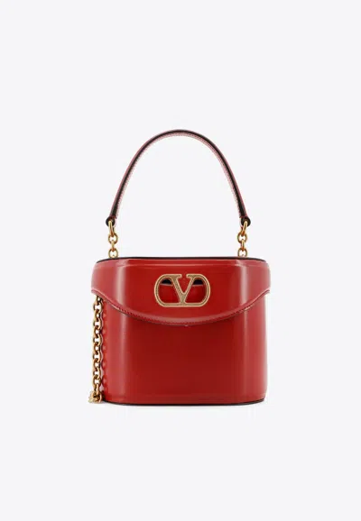 Valentino Garavani Vain Leather Shoulder Bag In Red