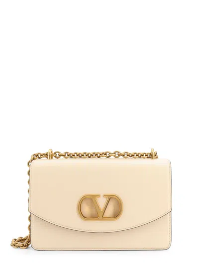 Valentino Garavani Vain Leather Shoulder Bag With Vlogo Signature Detail