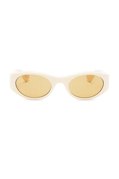 Valentino Vain Light Round Sunglasses In Metallic
