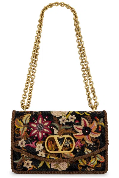 Valentino Garavani Vain Shoulder Bag In Multicolor & Nero