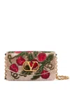 Valentino Garavani Vain Embroidered Shoulder Clutch With Cherryfic Pattern In Neutrals