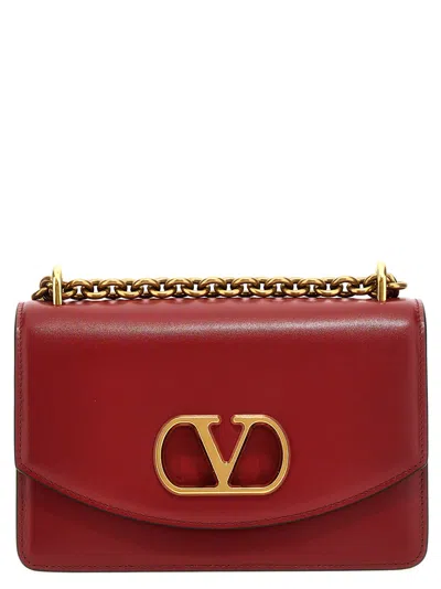 VALENTINO GARAVANI VAIN SHOULDER BAGS RED