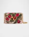 Valentino Vain Small Cherries Beaded Clutch Bag In Multi