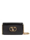 Valentino Garavani Garavani Vain Clutch Bag In Shiny Calfskin Woman Black Uni