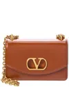 Valentino Vain Small Leather Shoulder Bag In Brown