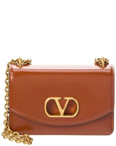 Valentino Garavani Valentino Vain Small Leather Shoulder Bag In Brown